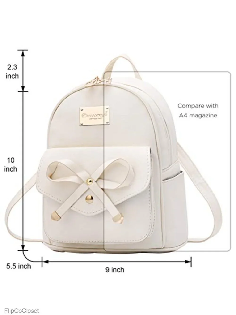 Mini PU Leather Backpack Purse Bowknot Cute Girls Women Adjustable Straps